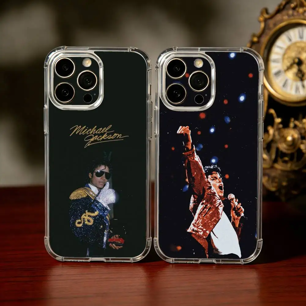 Classic Michael Jackson Legend Phone Case For iPhone17,16,15,14,13Pro Max,us,Soft Silicone Transparent Cover