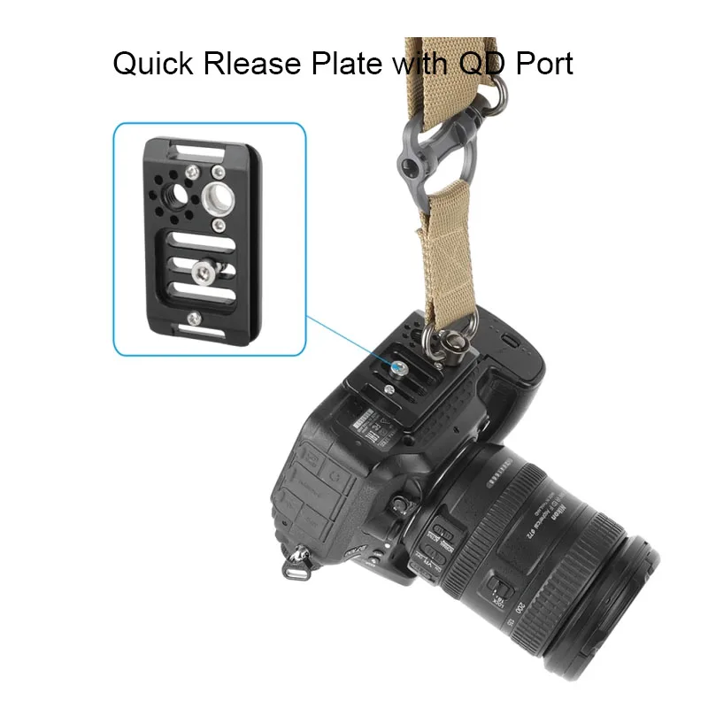 

CAMVATE Universal Camera Quick Release Plate With QD Port 1/4"-20 Screw For Arca-Type Integrated Strap Loops