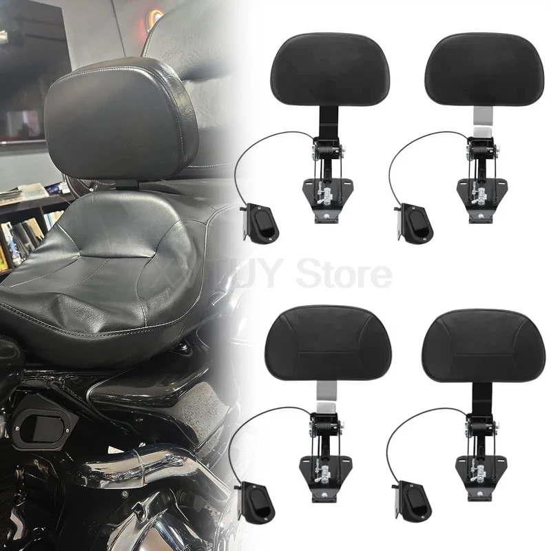 

Motorcycle Adjustable Rider Driver Backrest For Harley Touring Street Road Glide Seat Leather Pad Rear Backrest Moto Accessories