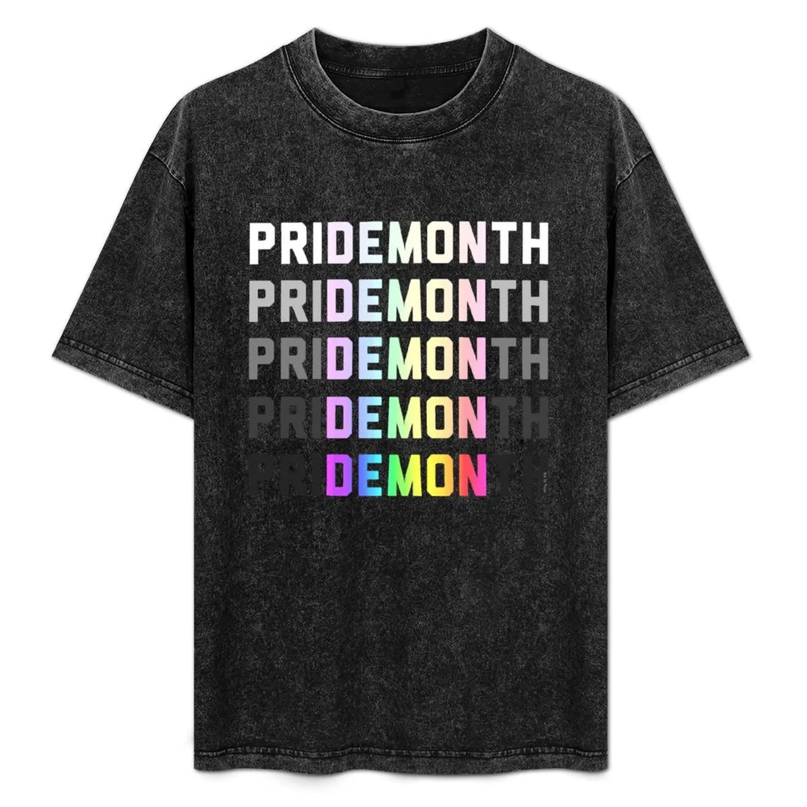 

PriDEMONth rainbow T-Shirt T-shirts oversize blanks Short sleeve tee men t shirts high quality