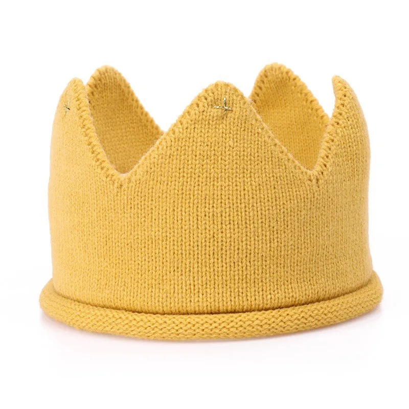 Knitted Crown Baby Headband Hat Autumn Winter Newborn Empty Top Cap Solid Color Infant Toddler Beanie Headband Photography Props - view 6
