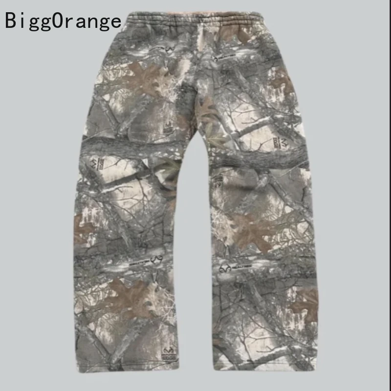 

Y2K American retro leaves camouflage casual pants for men's old design loose and slim outdoor versatile trousers work pants