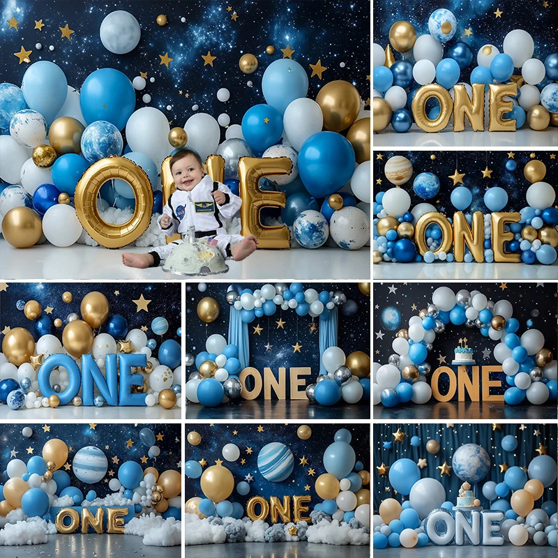 

LS Space Astronaut Backdrops Kids Newborn Photography Child Birthday Cake Smash Photocall Decors Spaceman Backgrounds