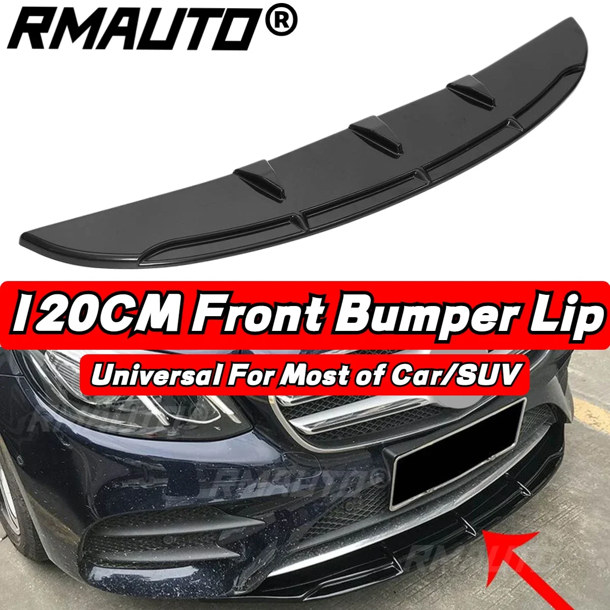 

120CM Universal Front Bumper Lip Splitter Diffuser Body Kit Exterior Part For Benz For BMW For VW For Honda For KIA For Toyota