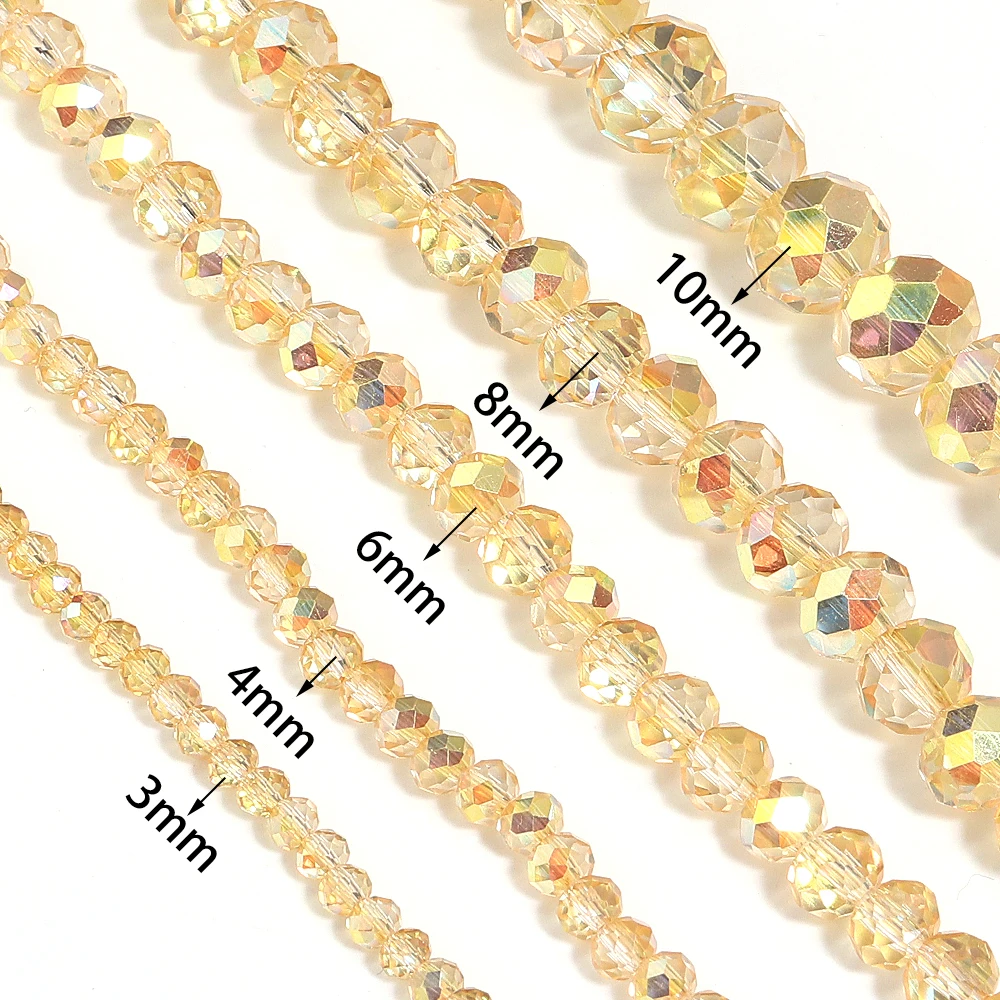 1 Strand Multicolour Faceted Crystal Beads Abacus Glass Beads Loose Beads For Jewelry Making DIY Necklace Bracelet Accessories