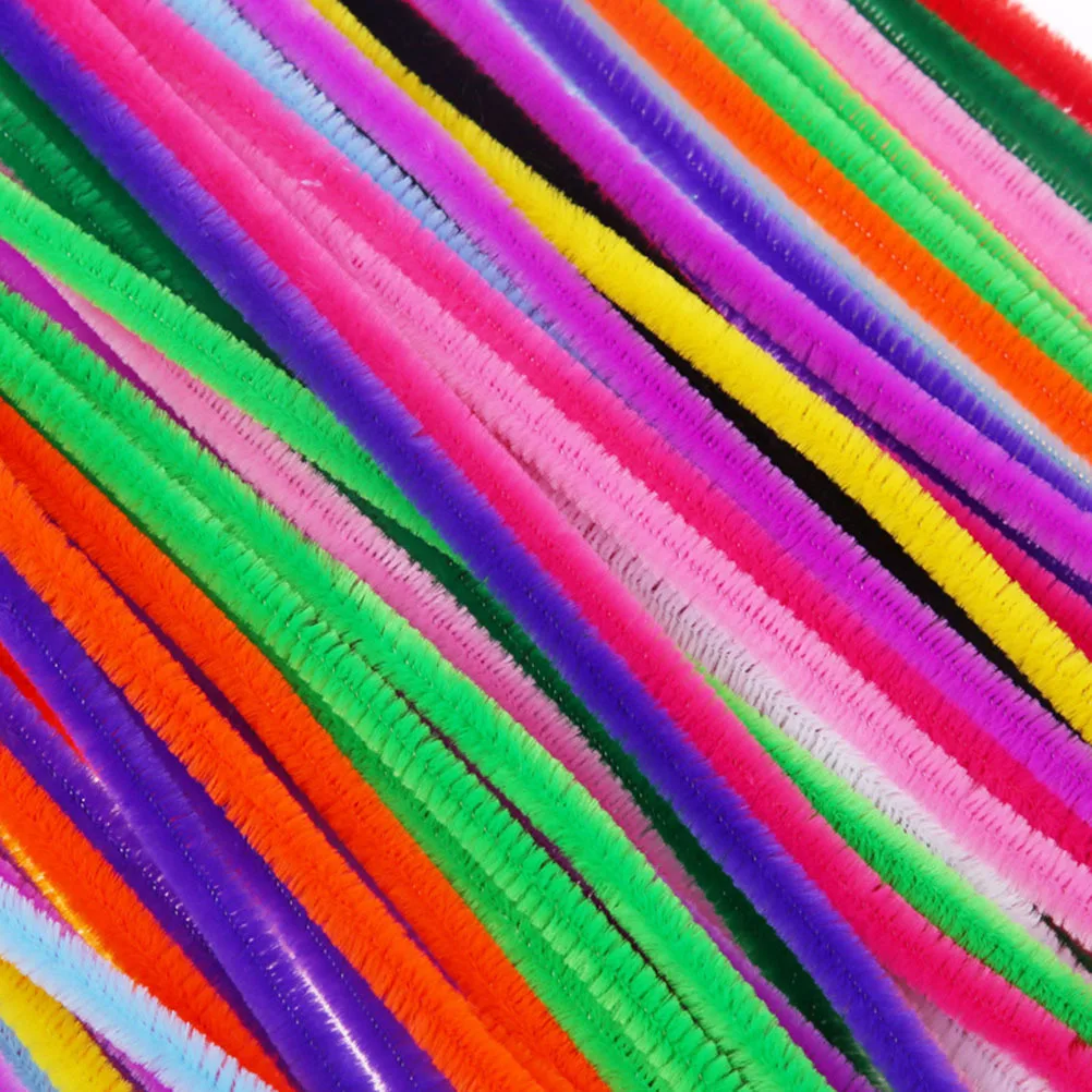 100 Stück Chenille-Stiele für Kinder, zum Basteln, drehbare Stäbchen, DIY-Kunstherstellung, Tierschwanz, Cartoon-Formen, handgefertigtes Aktivitätsset für Kinder