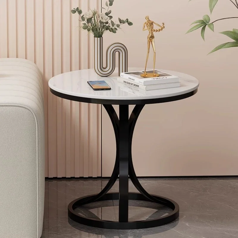 home furniture light luxury  living room small round table balcony coffee table bedroom bedside bedside table sofa side cabinet