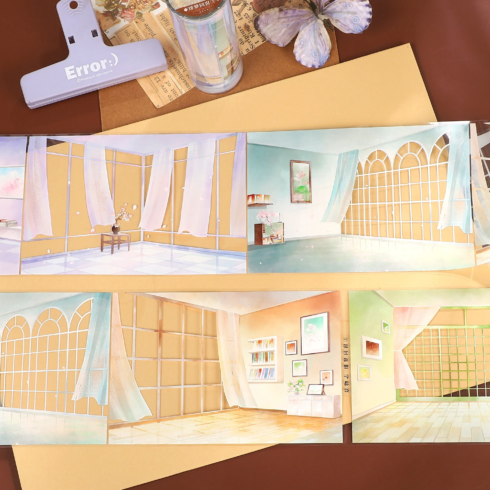 103mm*5m Vintage Dream Window Landscape PET Tape Creative DIY Journal Material Collage Scrapbooking Stationery