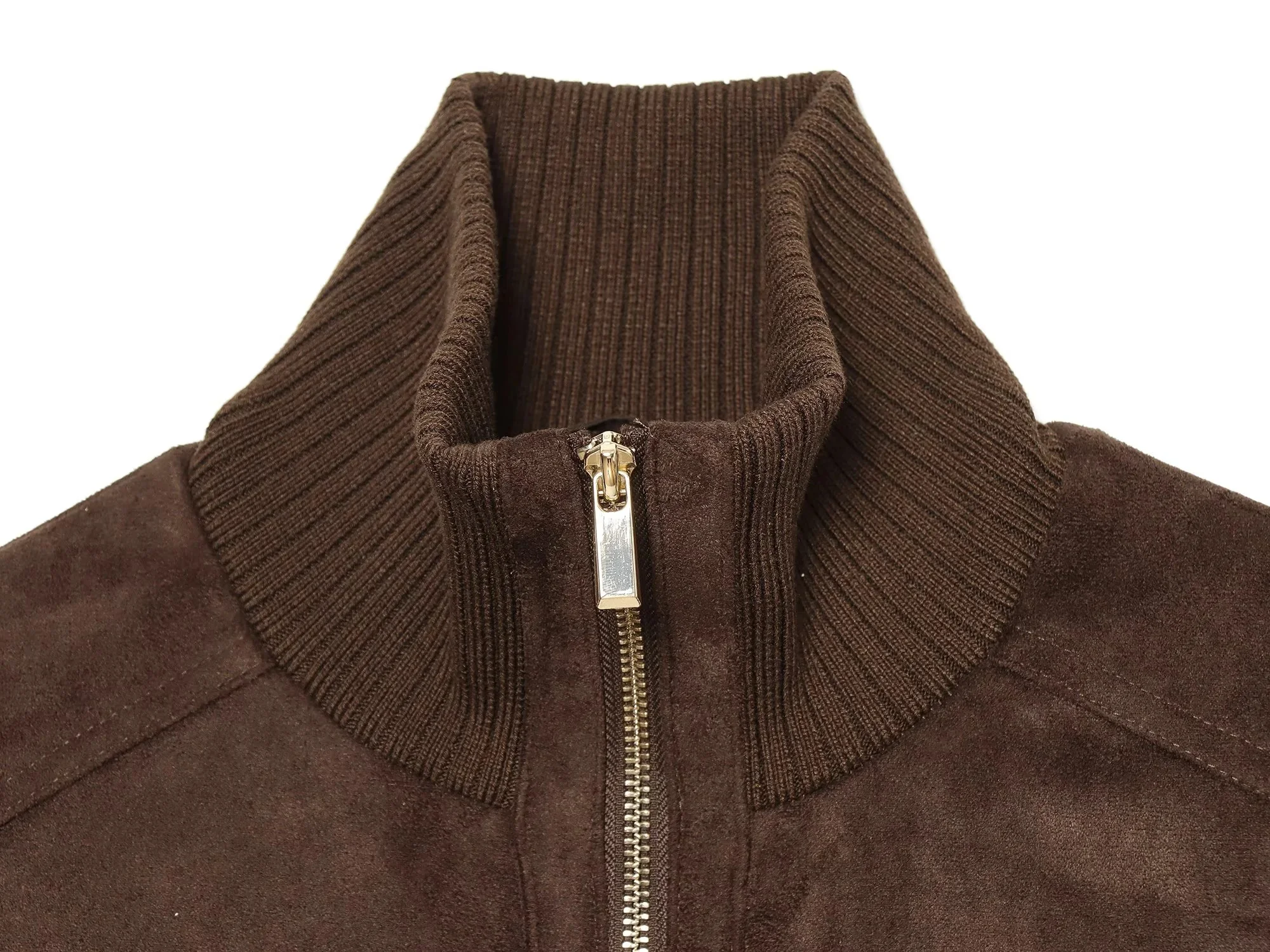 KONDALA Vintage Casual Damen Wildleder Tanktop mit Stehkragen, ärmellos, Reißverschluss-Taschen, modisches Oberteil für Herbst/Winter 2026, Urlaubstop – Detail 4