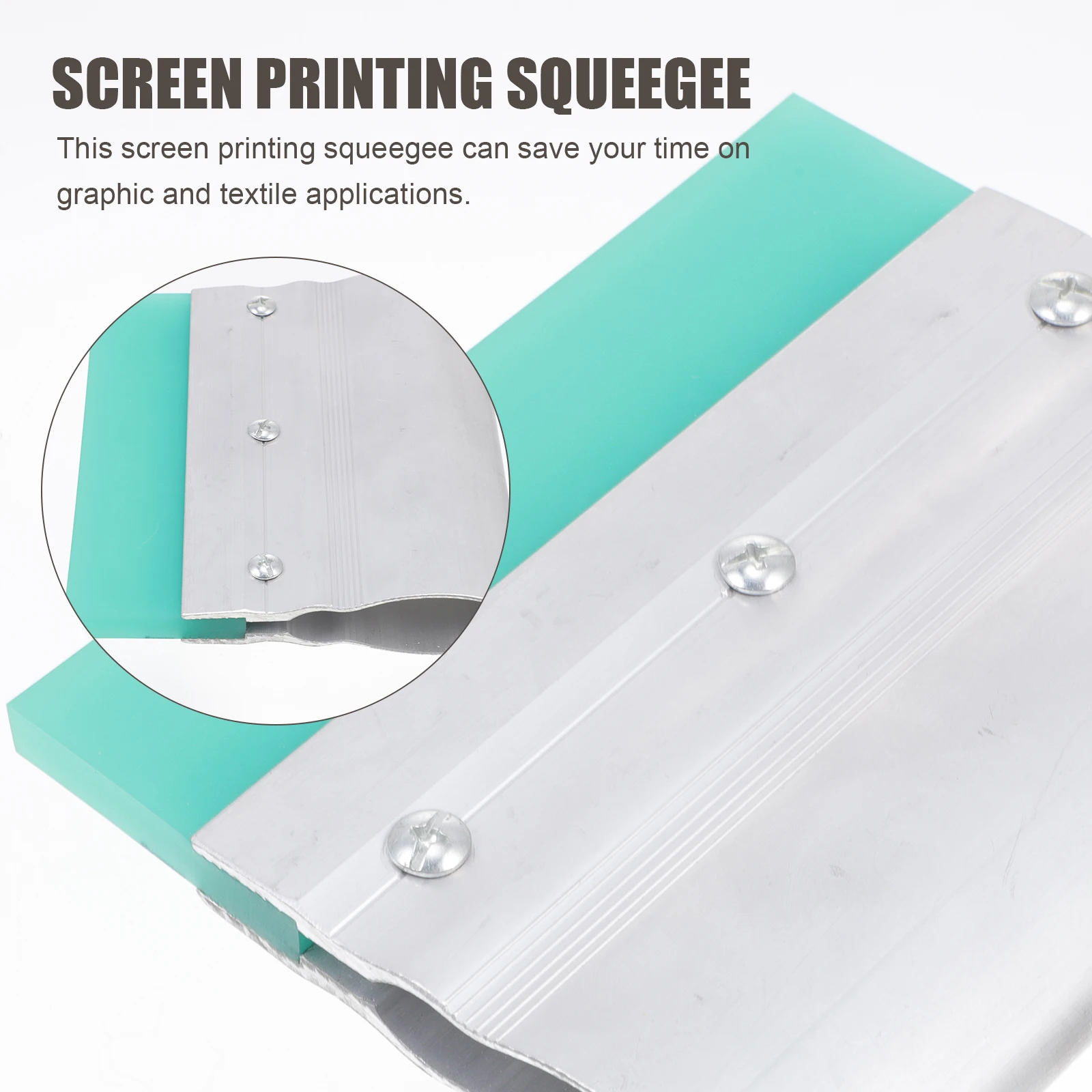 2pcs Screen Printing Squeegee Durable Aluminum Rubber Ink Scraper For T-Shirt Poster Diy Tool Supplies Accessory