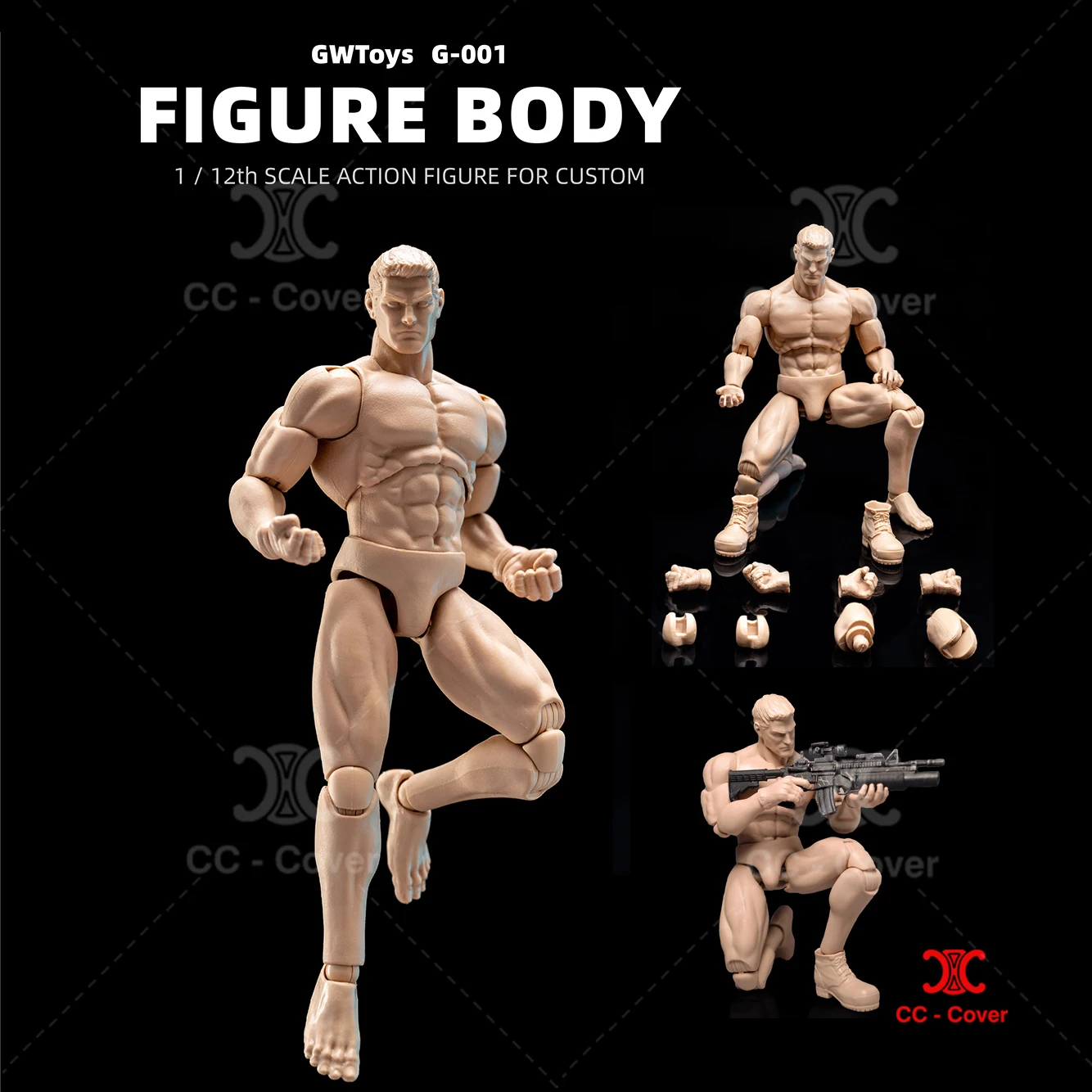 

In Stock GWToys G001 1/12 Male Strong Muscular Body With Head 16cm Super Flexible Soldier Action Figure Articulated Body Doll