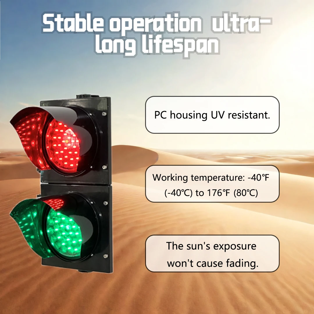 Promotion 200mm Red And Green Traffic Light Waterproof High-Temperature Resistant Safety Warning Light for Road Safety