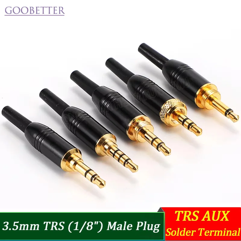 

Audio Plug 3.5 Jack 4-Pin Locking TRS AUX Solder Terminal for Car Bodypack Amp Mic Cable DIY Repair
