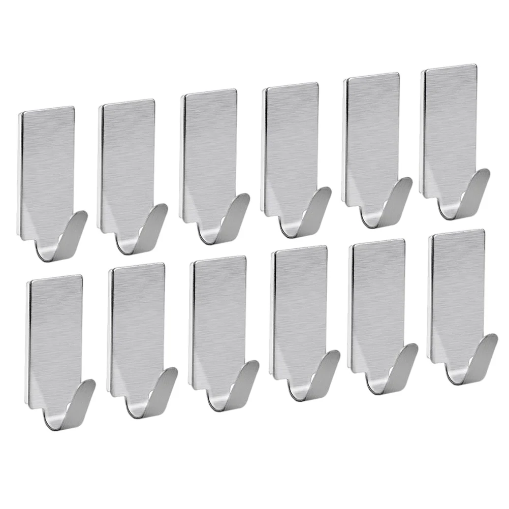 

Wall Hangers Strong Sticky Hook Heavy Duty Clothes Rack Self-adhesive Hooks No Trace Silver