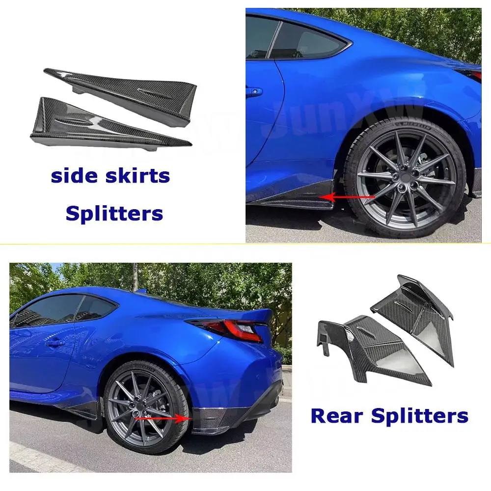

Real Carbon Fiber Rear Splitters Flaps Spoiler Side Skirts Cupwings Winglets For Toyota GR86 Subaru BRZ 2021+ FRP Fender Skid