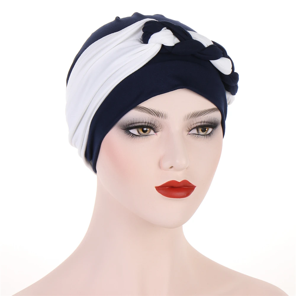 New Indian Turban Women trecce chemio Cap musulmano Hijab Bonnet Hat Hair Loss Head Cover sciarpa Wrap Headwear cappelli Turbante Mujer