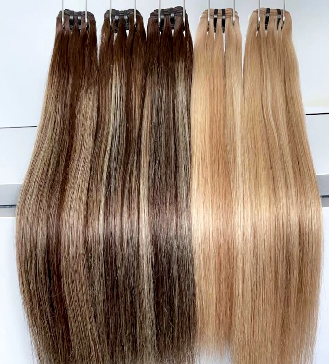 30 بوصة العظام مستقيم لحمة ملحقات شعر مستعار بشري براون شقراء 613 خياطة في لحمة حزم 100% شعر بشري حقيقي للنساء #1