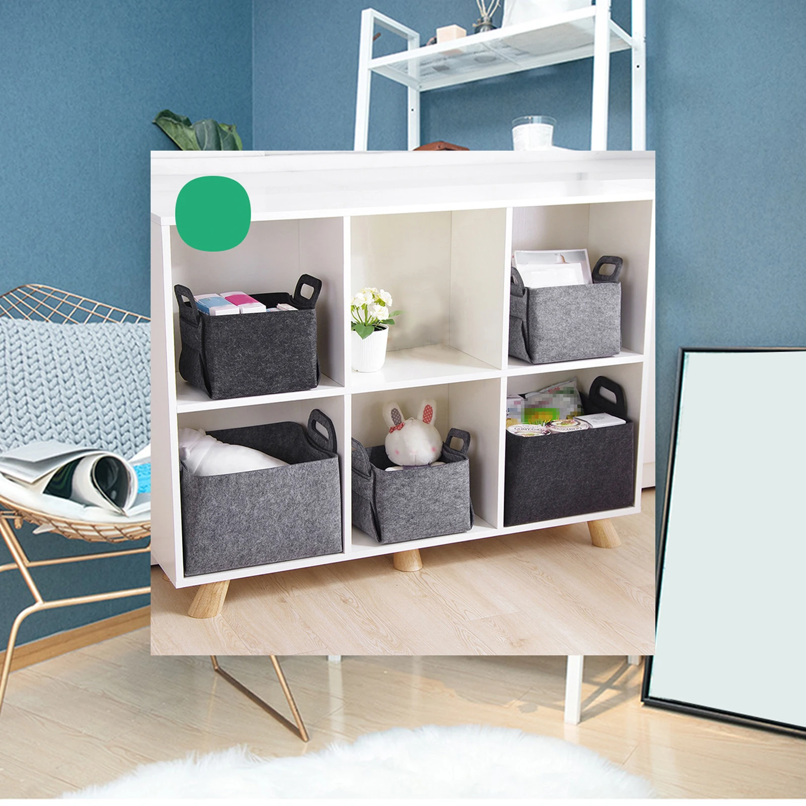 

Foldable Felt Storage Basket Medium Grey Lightweight Collapsible Organizer For Clothing Shoes Kids Room Closet Bathroom