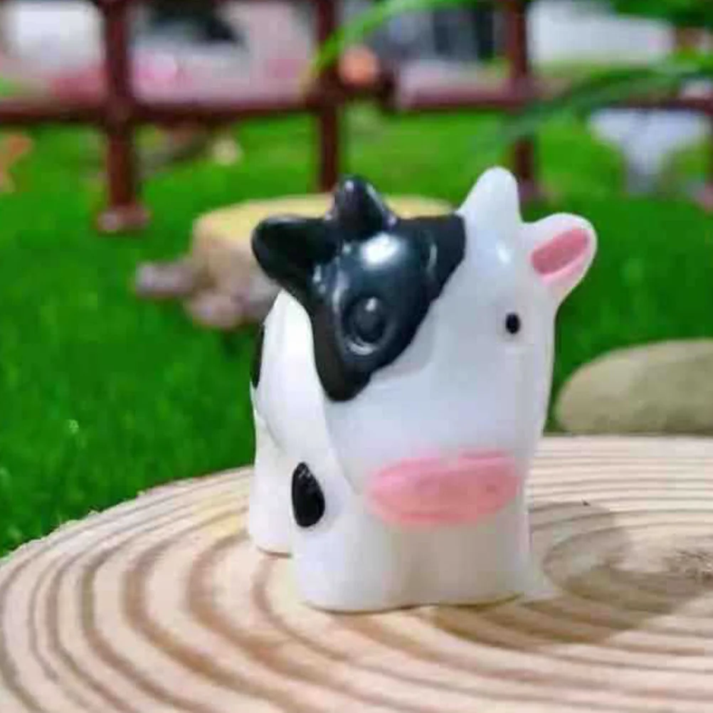 

24Pcs Resin Mini Cow Crafts Cute Small Lawn Garden Cow Ornaments Miniature Landscape Accessories Desktop Decors