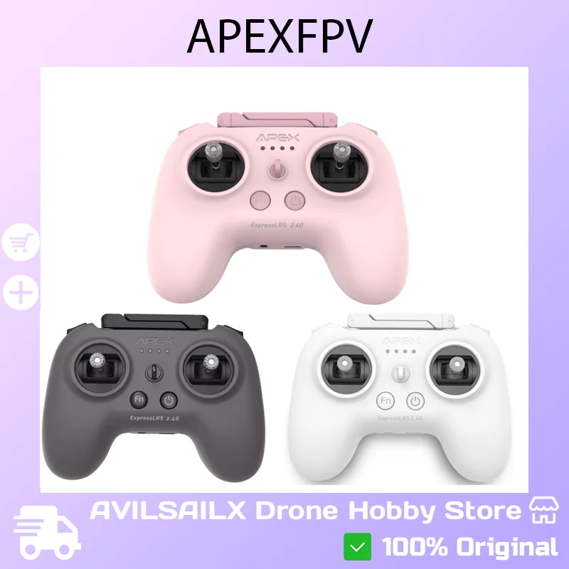 

APEXFPV 2.4GHz ExpressLRS Remote Controller Built-in Dual VTX USA Mode RC Drone Airplane Transmitter Color Box & Storage Bag