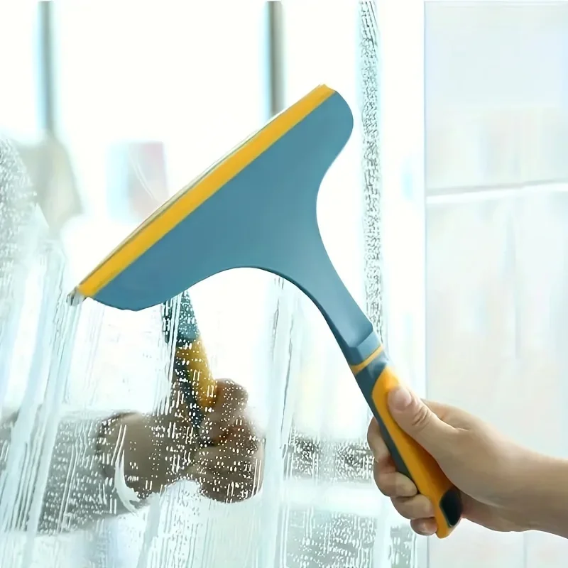 window and car glass water removal scraper, cleaning supplies, cleaning tools, glass cleaning brush with plastic handle.