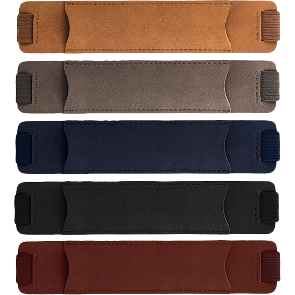 5 Pcs Business Case Elastic Band PU Pen Holders Scratch Proof Notebook Accessories Colorful PU Pen Sleeves