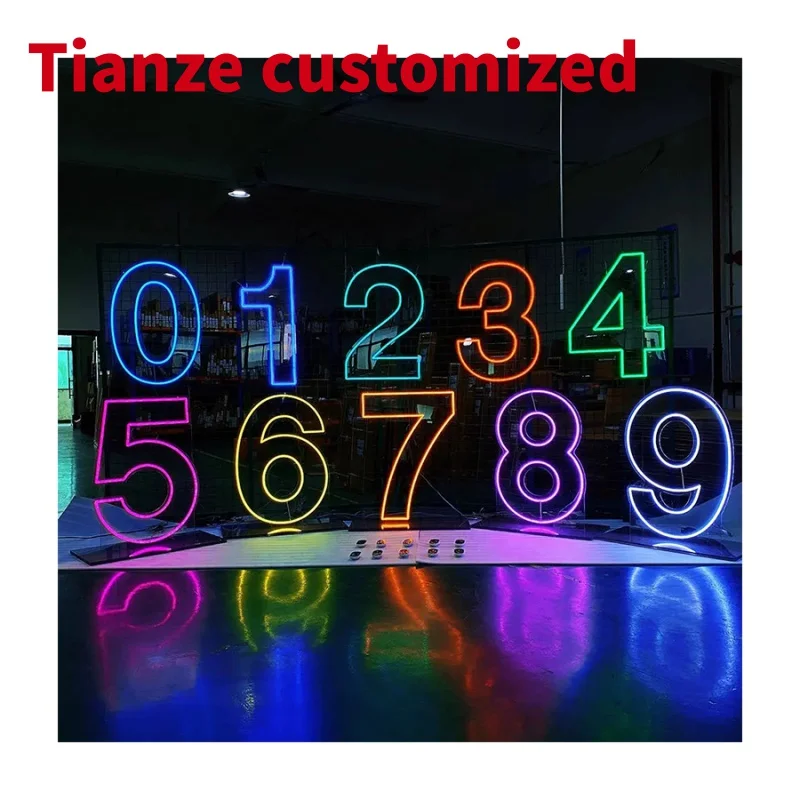 (Customized) winbo drop led neon small numbers neon letters standing acrylic neon light letters 3 ft 4 ft