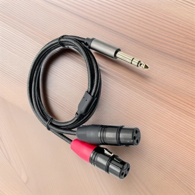 1/4" TRS 6,5 Stereo-Stecker auf Dual-XLR-Buchse/-Stecker Audiokabel für Mikrofon, Mischpult, Gitarrenverstärker, Lautsprecher, Y-Splitter, abgeschirmtes Kabel