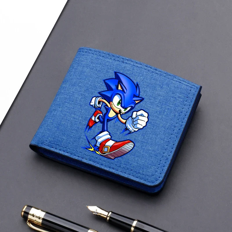 Sonics Wallet Coin Purse Cartoon Game Anime Figure Print Children Wallet Card Holder Coin Storage Short Paragraph Bag Kid Gift