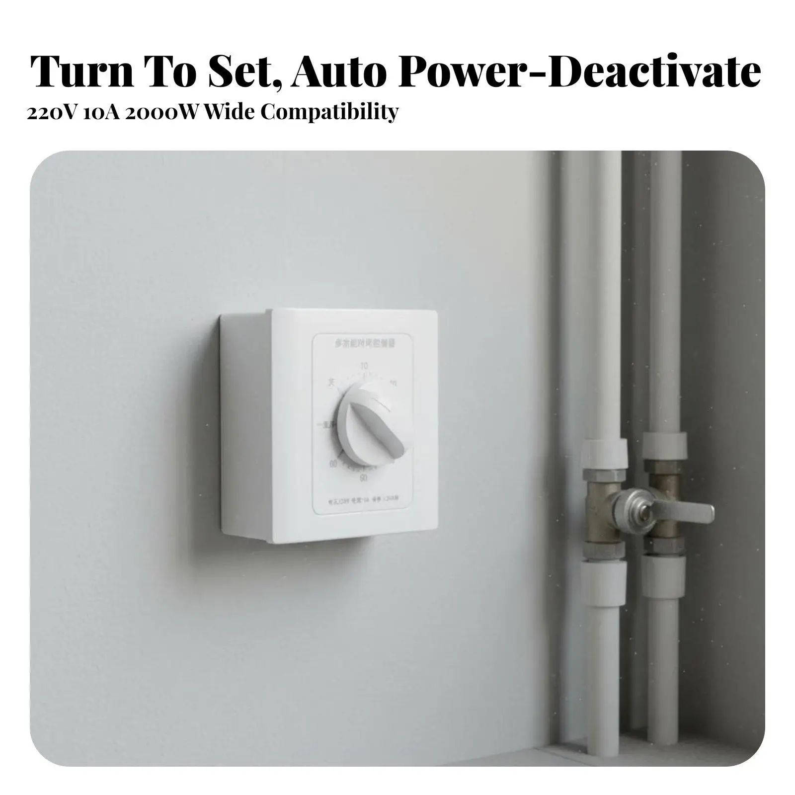 220V Timer Switch Adjustable Delay Mechanical Countdown Light Switch Timer Device for Laundry Room Garage Fans