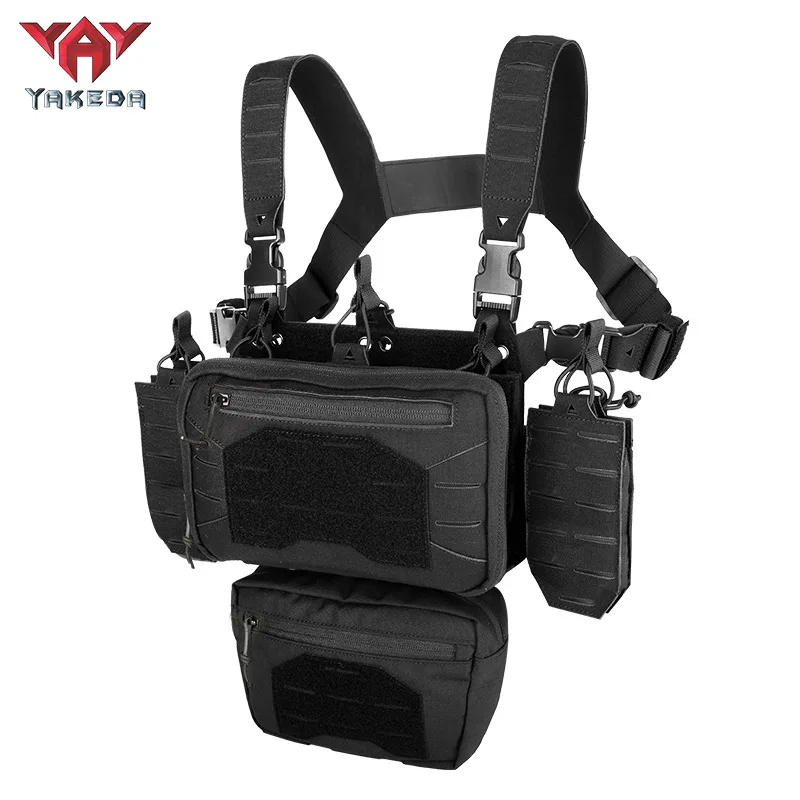 YAKEDA MC Camo Molle Chest Rig Fight Chassis Placard Hook Loop Airsoft Magazine Pouch Tactical Plate Carrier Vest Equipment