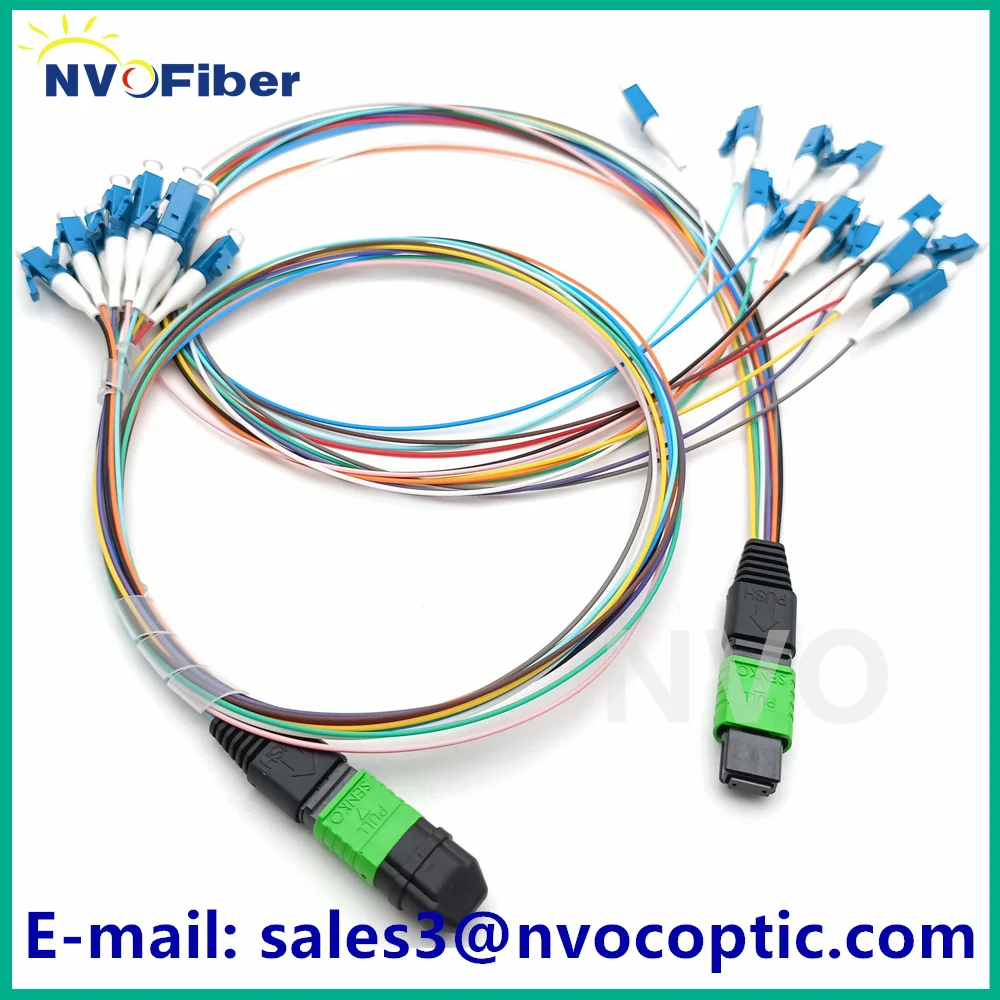 MPO APC Female-12C LC UPC 0.9 مللي متر وضع واحد SM اندلاع الألياف البصرية أسلاك التوصيل المصنوعة Fanout متعدد النواة G657A1 نوع B مع ماركة Senko