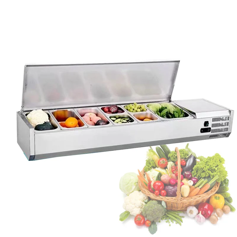 

Commercial Desktop Vegetable Fruit Display Refrigerator Upright Display Fridge For Supermarket