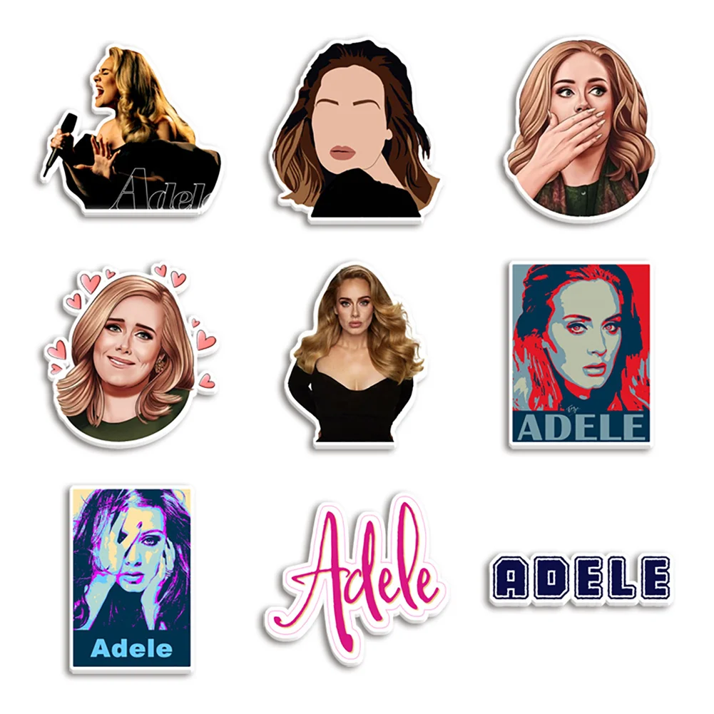 10pcs/lot Famous Singer Adele Resin Planar Transparent Glitter Acrylic Flatback for Badge Hair Bow Keychain Decoration