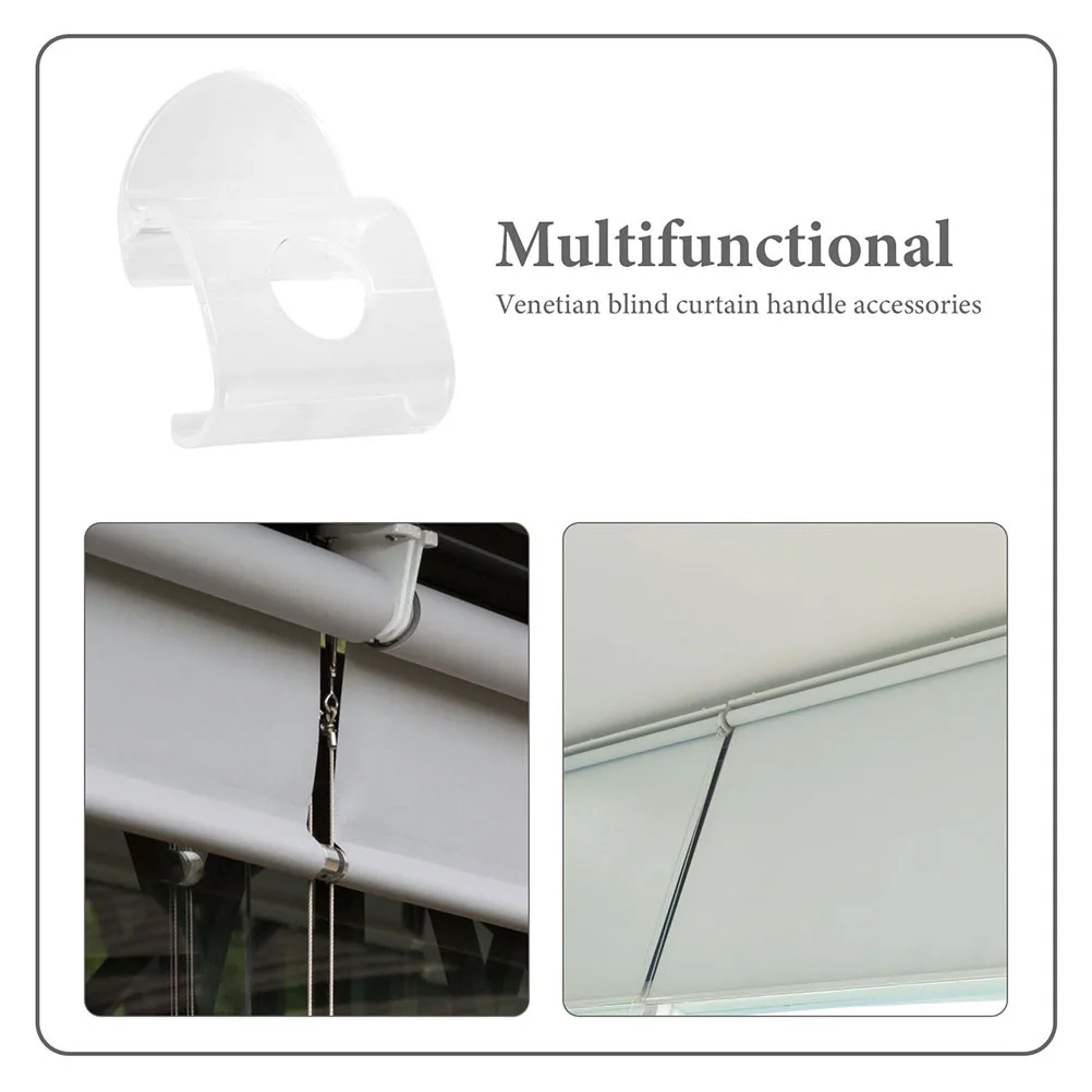6 قطع من مقابض الظل الدوارة اللاسلكية من البلاستيك الشفاف غير القابل للكسر للستائر سهلة الاستخدام وإكسسوارات المنزل الحديثة