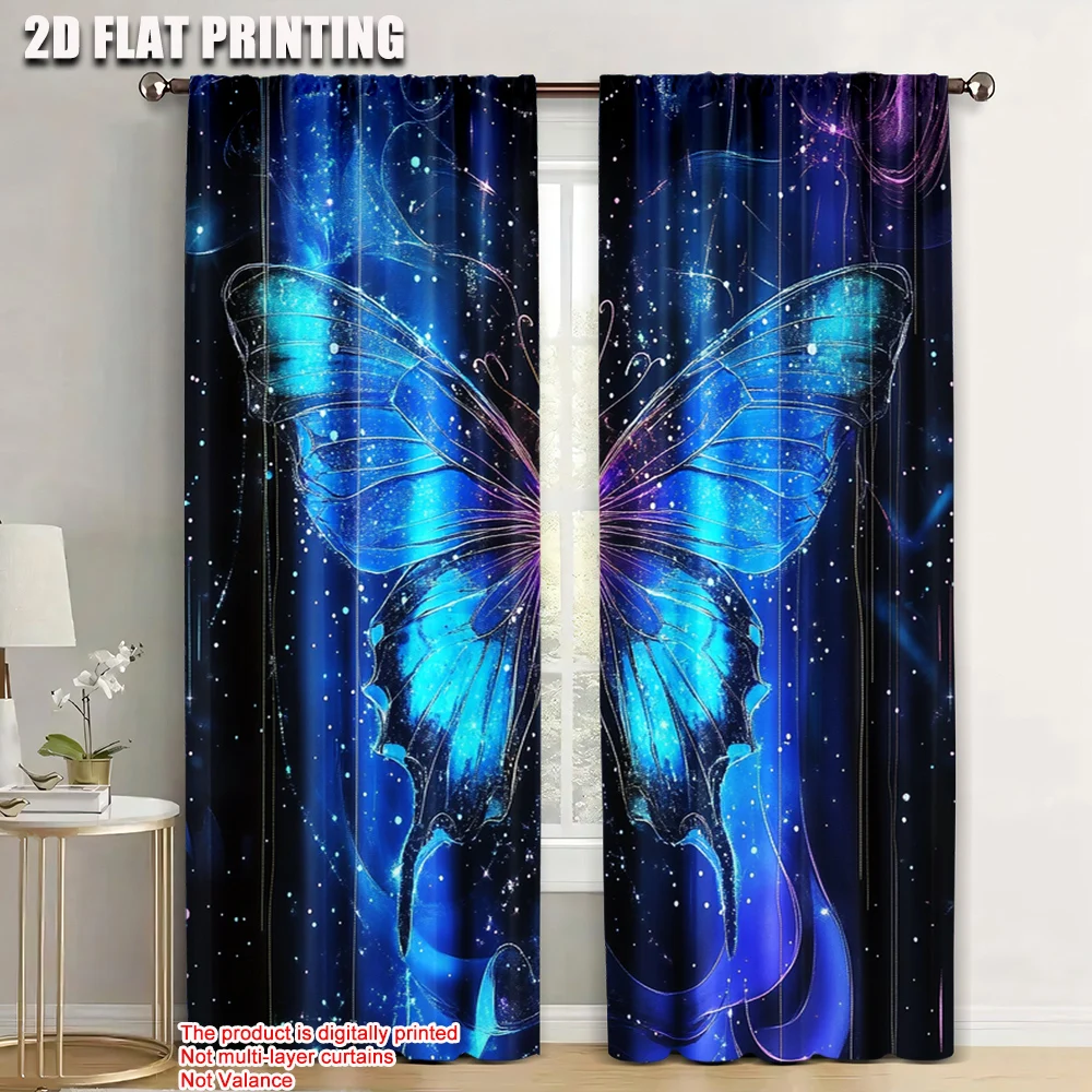

2pc, Drapes butterfly (3) Durable 100% Polyester Fabric,Without Electricity Festive Wall Decor Use for All Occasions