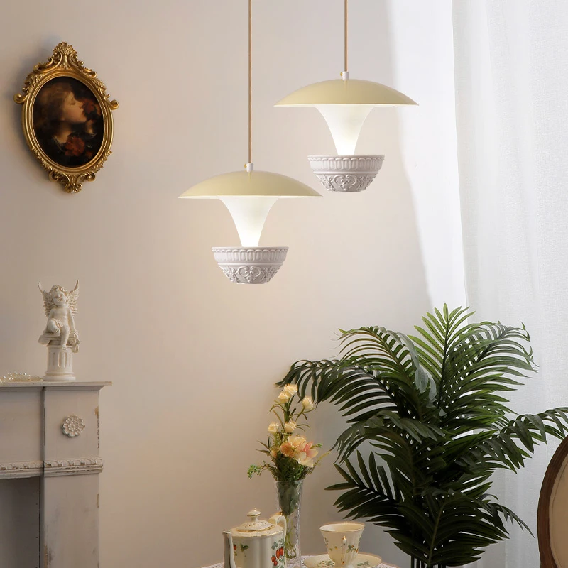 

AiPaiTe Resin Mushroom Semi-Circular Chandelier with Adjustable Height ，Bedside Lamps, Wall Lights for Decoration for bedroom