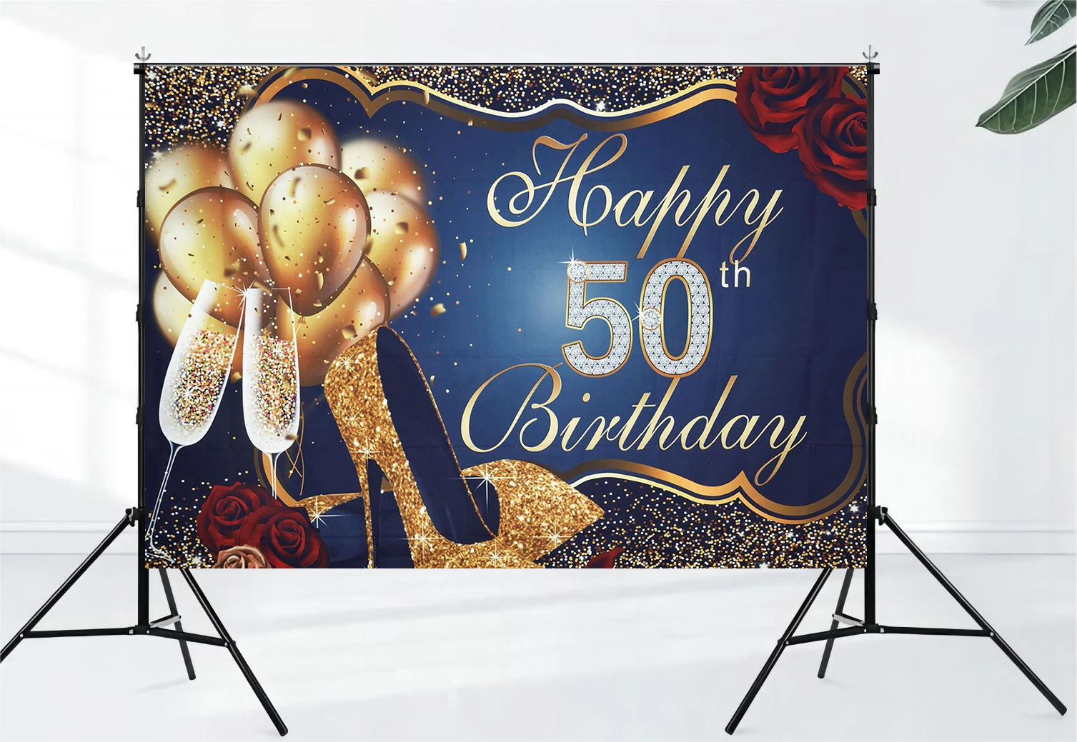 Men's and Women's 50th Birthday Decoration -50th Birthday Happy Banner Party Decoration Color 50th Birthday Party Supplies