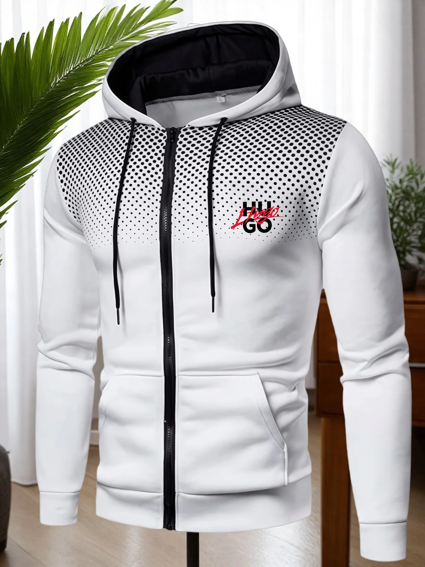 Fashion Mens Zip-up Hoodies High Quality Hooded Long Sleeve Zip-up Coat Autumn Winter Male Daily Casual Sporty Jacket
