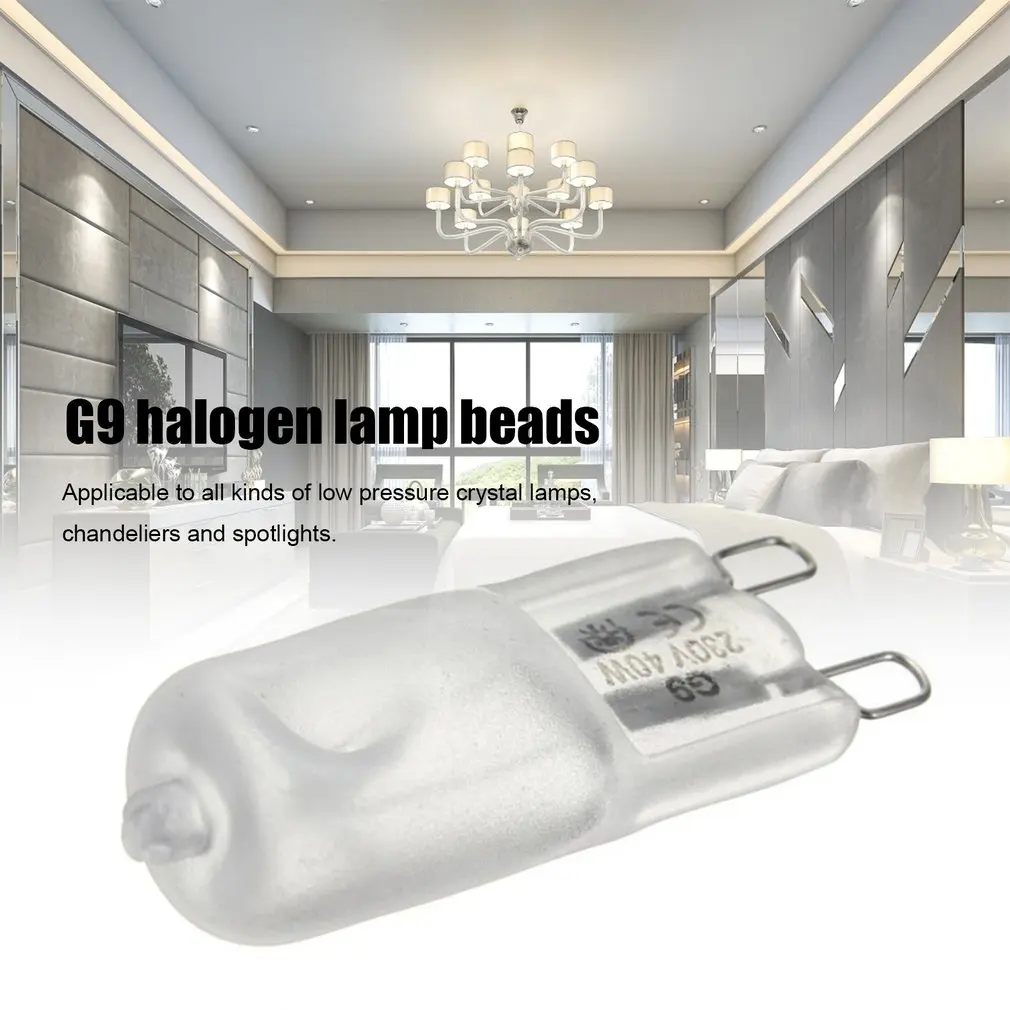 Lâmpada de halogênio super brilhante, lâmpada clara interior, luzes economizadoras de energia, branco quente, 230V, 40W, 3000K, G9, 1 Pc