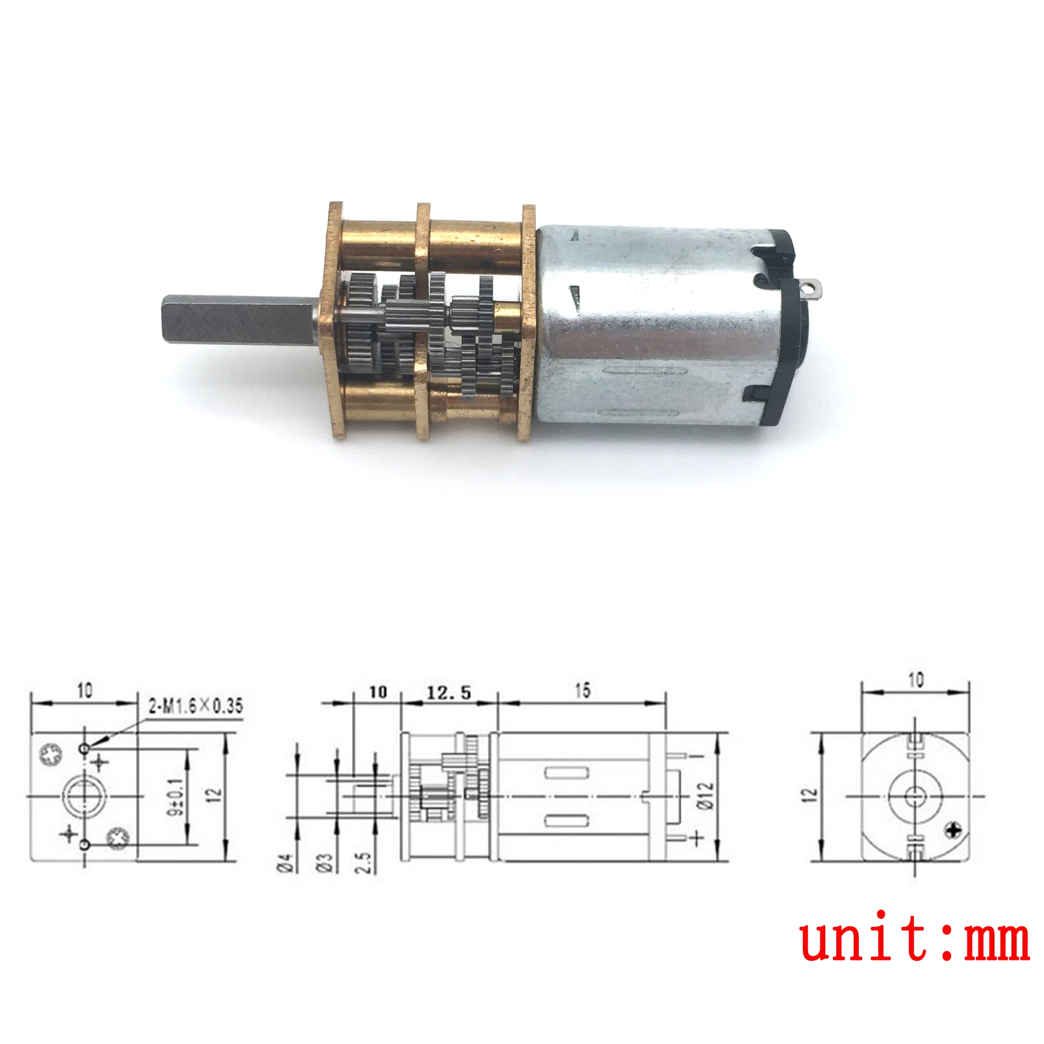 DC 3V 6V 12V N20 Mini Micro Metal Gear Motor 1:1385 3-40 RPM High Torque Low Speed Electric Gear Reduction Motor Reducer Gearbox