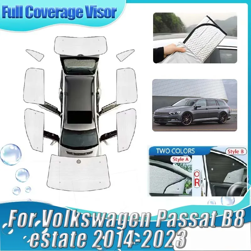 

For Volkswagen Passat B8 estate Accessories 2014-2023 Privacy Full Windshield Sunscreen Sun Visors Anti-UV Rays Car Accessories