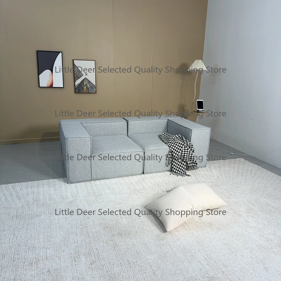 Modern Gray Vacuum Sponge Sectional Couch Compressed Modular Corner Sofa Living Room Furniture Packing in Box