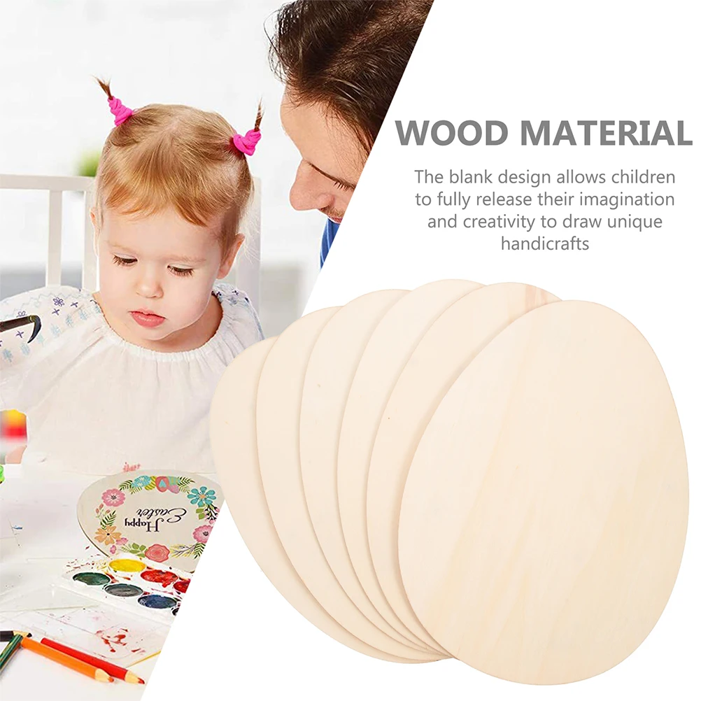 

12pcs Wooden Easter Eggs Cutouts for Crafts Unfinished DIY Shape Slices Friendly Safe Reliable Easter Party Home Decor