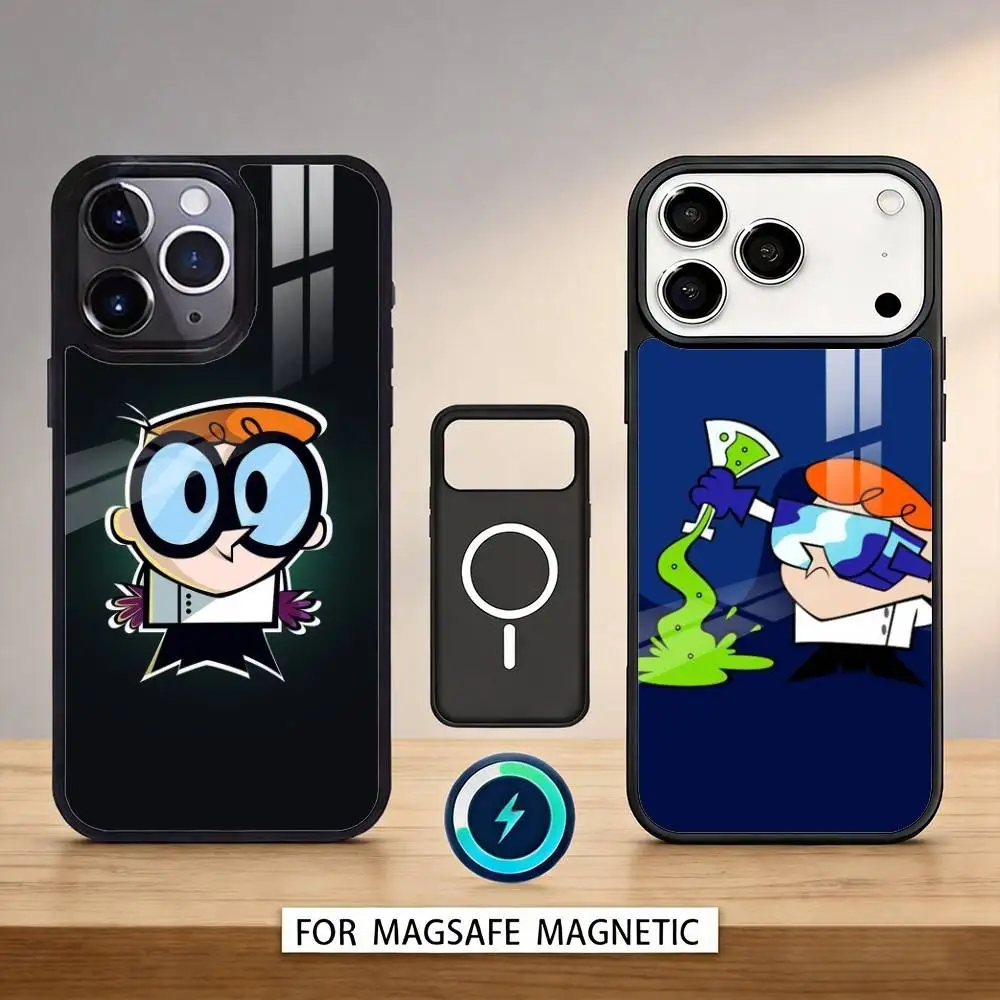 

Cartoon D-Dexters L-Laboratory Phone Case For iPhone17,16,15,14,13,12,Pro,Max,Magnetic For Magsafe Wireless Charging