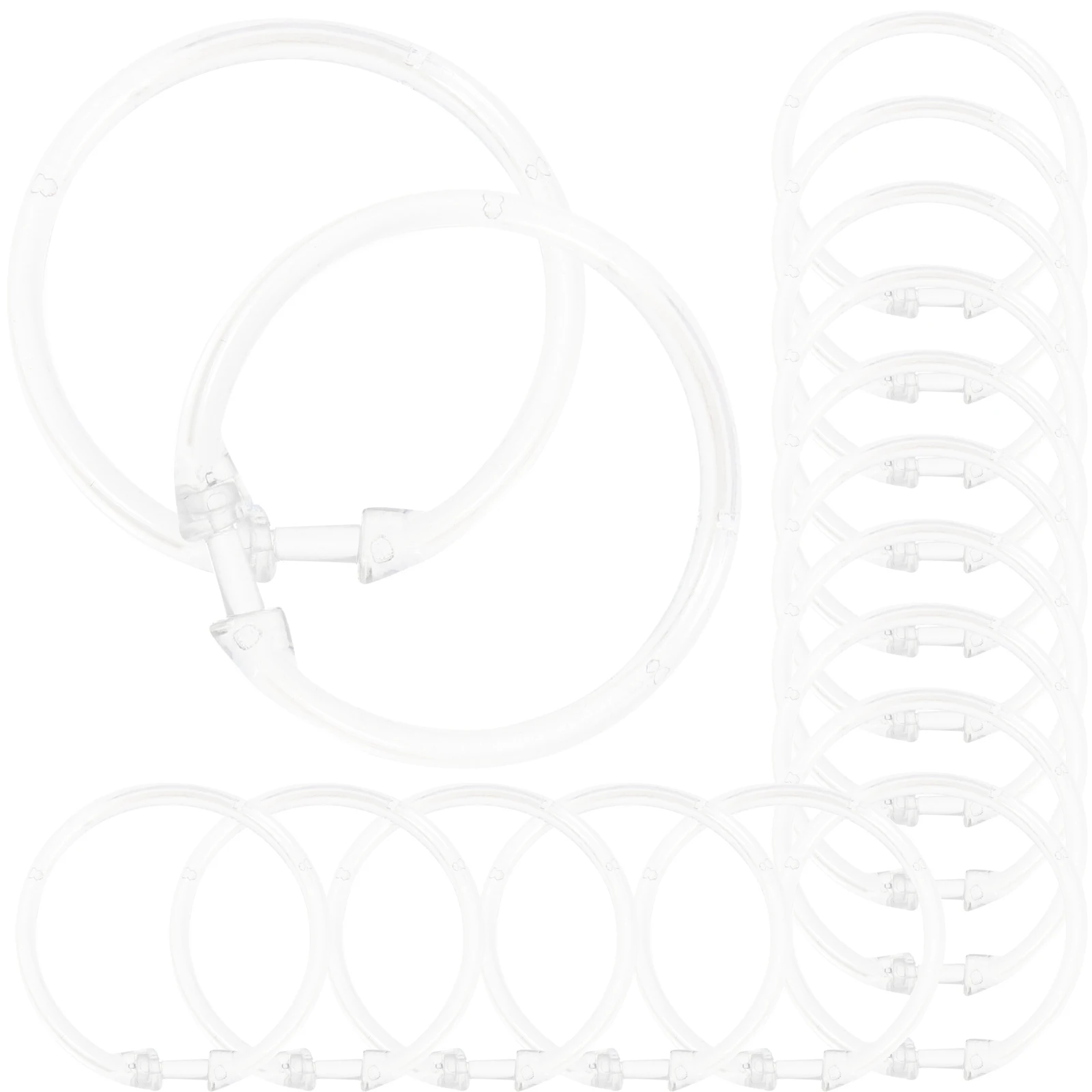 

24 Pcs Shower Curtain Rings Clear Round Hooks for Bathroom Curtains Rod Track Acrylic Material Heavy Duty Home Decoration