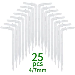25x Transparent Bend Arrow 1/4'' 4/7mm Hose Dripper Drip Emitter Water Saving Sprinkler Garden Micro Irrigation Greenhouse
