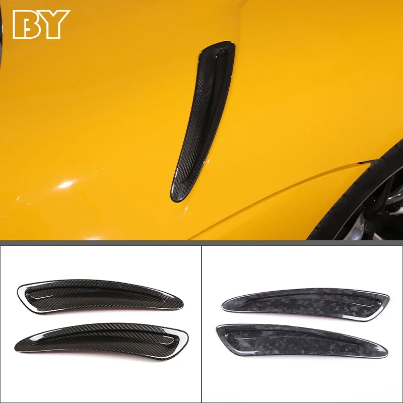 

Накладки на вентиляционные отверстия капота автомобиля, 2 шт. для Toyota Supra GR A90 2019-2022, накладки на капот из настоящего углеродного волокна, впускные комплекты кузова, автозапчасти