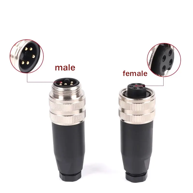 3 Pin 7/8 Aviation Plug M22 Sensor Connector Waterproof Connector Socket M22 3Pin 4Pin 5Pin Straight Head Gold-Plated Connector