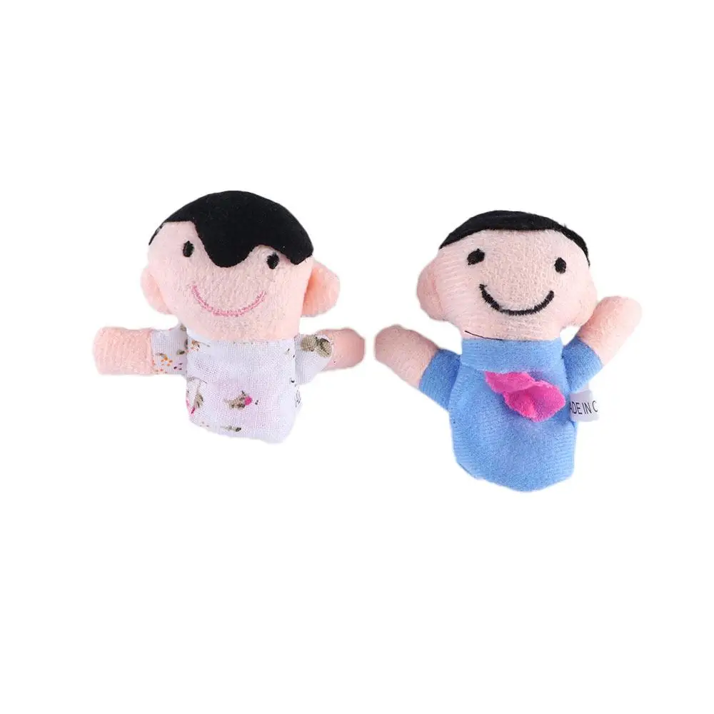 6 pçs/lote brinquedo educativo meninos meninas brinquedos crianças presentes dos desenhos animados boneca fantoche de mão brinquedos de pelúcia dedo boneca família fantoches de dedo conjunto